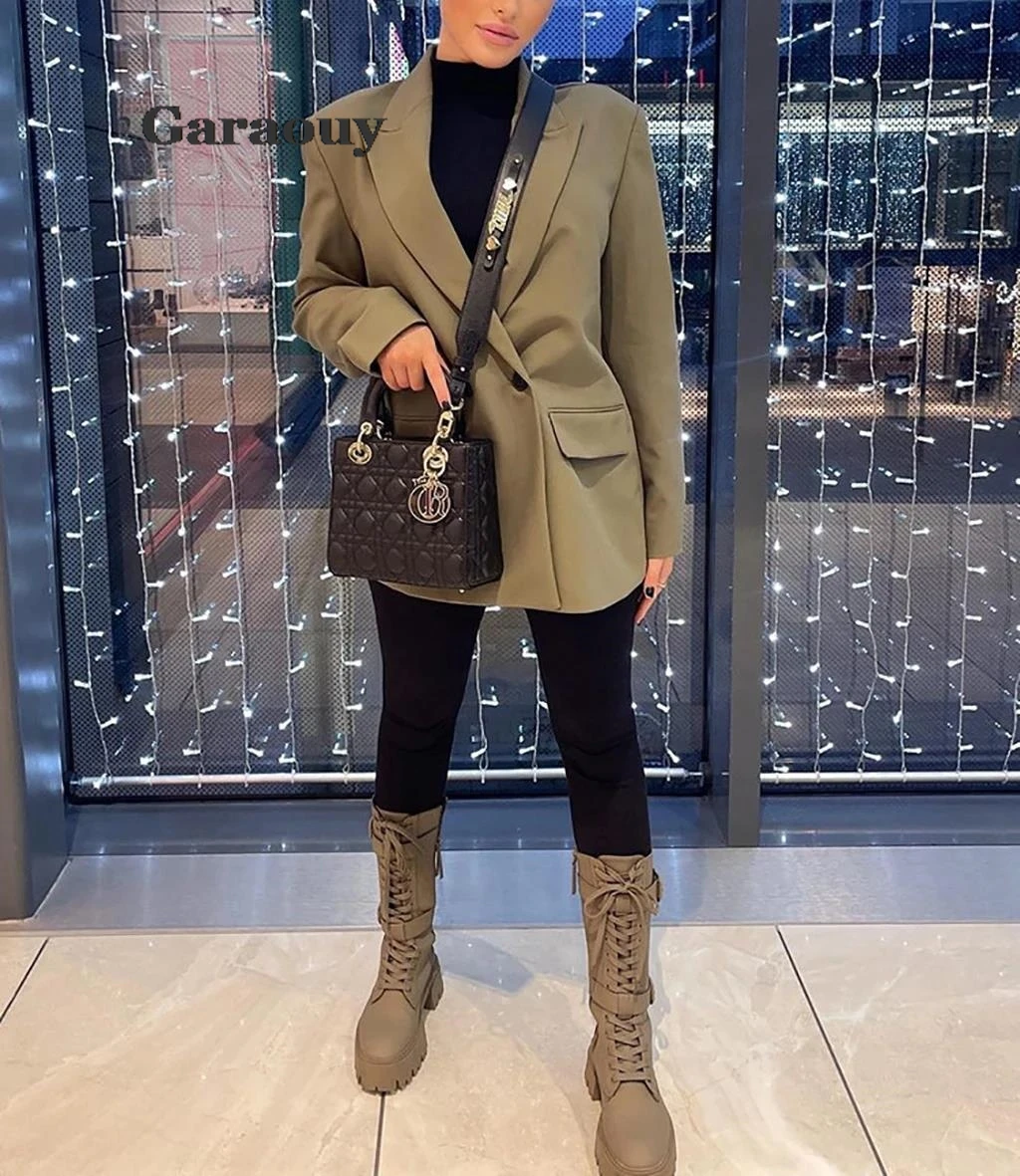 New Women Double Breasted Blazer Office Lady Loose Classic Coat Suit Jacket Female Chic Outwear Outfits Femme Robe Blazer Femme