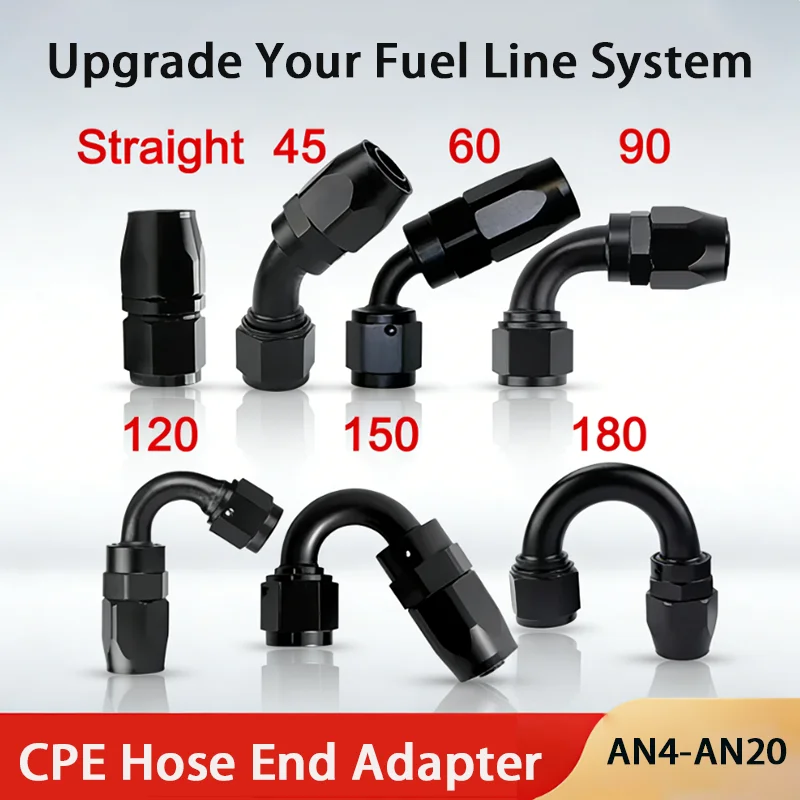 Universal Swivel Hose End Fittings 0-180° AN4-AN20 Oil Fuel Line Adapter Kit Aluminum Hose Connector for Racing Car Modified