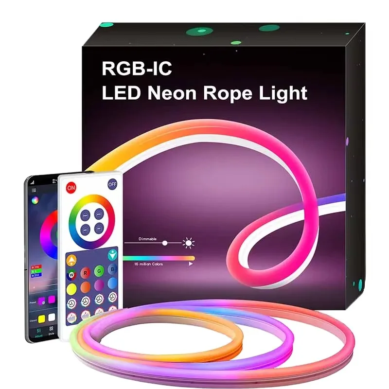 

Intelligent Application Control RGBIC Light Emitting Diode Neon Strip Kit 2700K IP67 Game Room Neon