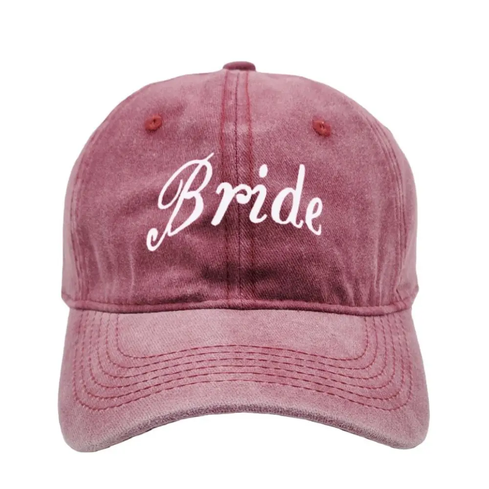 Fashion bride groom Embroidery Baseball Cap Soft Top Washed Cotton Couple Cap Adjustable Baseball Hats For Man Women