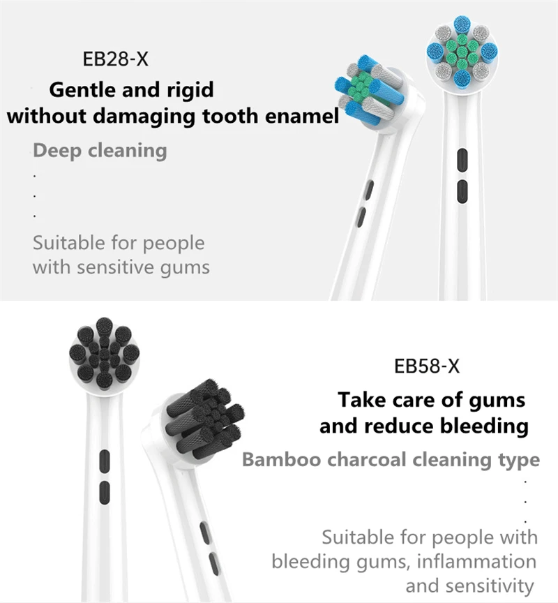 تبييض فرشاة الأسنان الكهربائية استبدال فرشاة رؤساء الملء ل براون الفم B فرشاة الأسنان رؤساء الجملة 4 قطعة فرشاة الأسنان