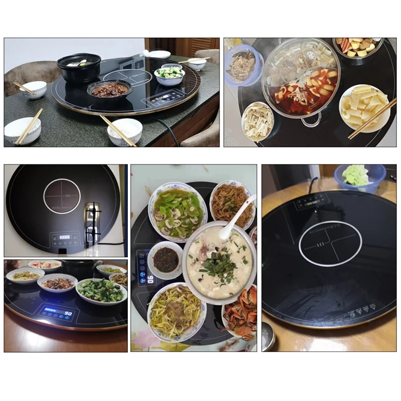 60CM Meal Insulation Board Household Intelligent Hot Chopping Board Round Multi-function Turntable Electric kitchen appliances