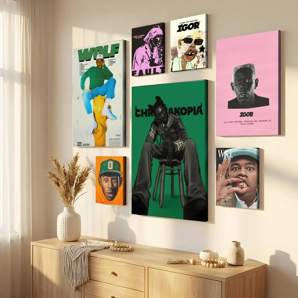 Singer A-T-Tylers Gregory B-O-OkonmaS Framed Wall Painting Framed Canvas Wall Art Waterproof Wall Decor For Living Room Bedroom