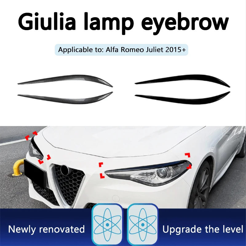 

Подходит для Alfa Romeo Giulia 2015+ специальные наклейки-накладки на передние фары, аксессуары для модификации автомобиля.