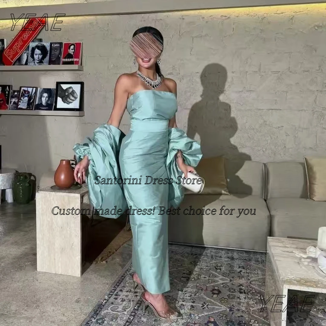 

Санторини, платья для выпускного вечера длиной до щиколотки с разрезом по бокам, индивидуальное платье без бретелек, сексуальное коктейльное вечернее платье сзади
