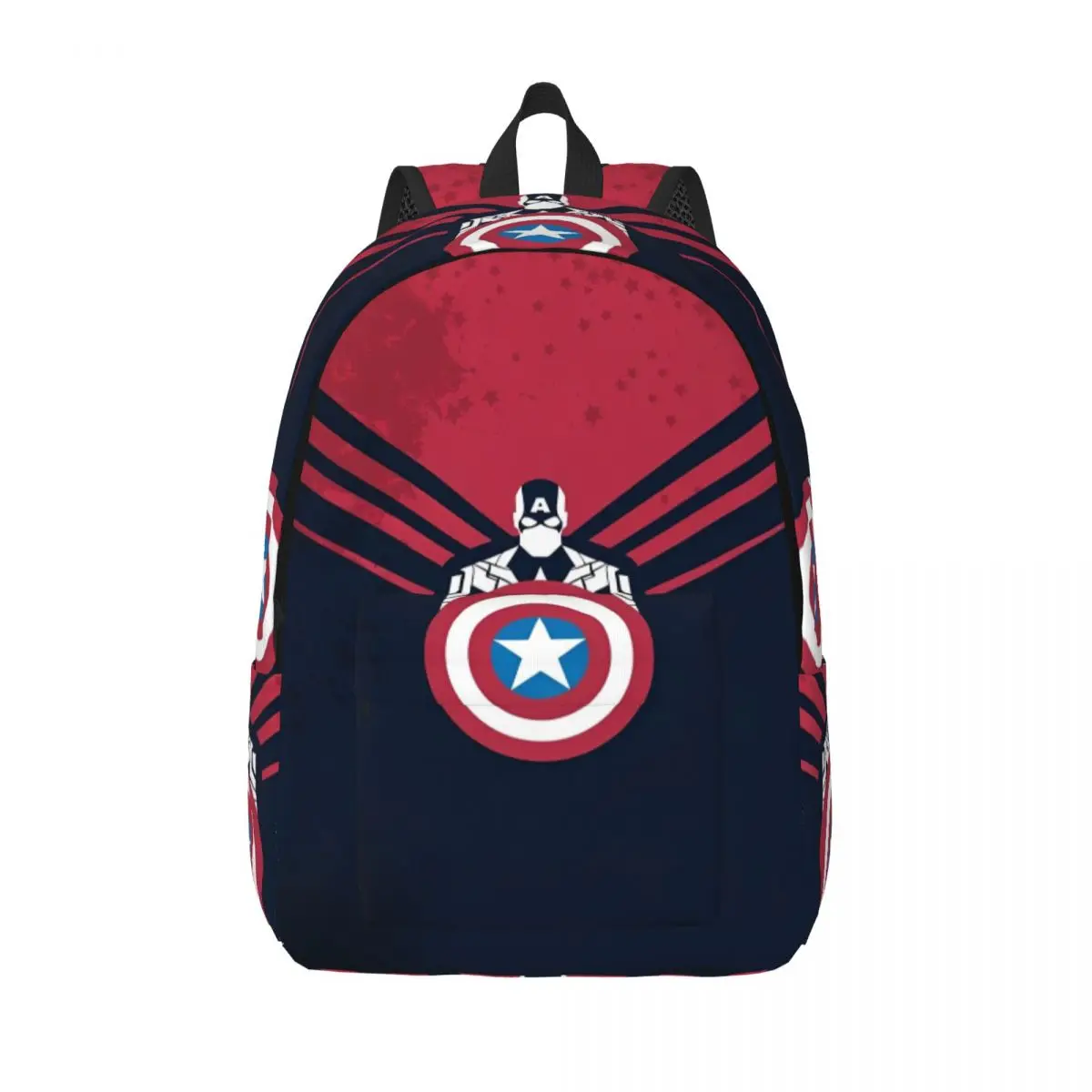 Ransel Logo Captain America Ransel Harian Tas Sekolah Menengah Uniseks Pelajar Desain Ransel Besar
