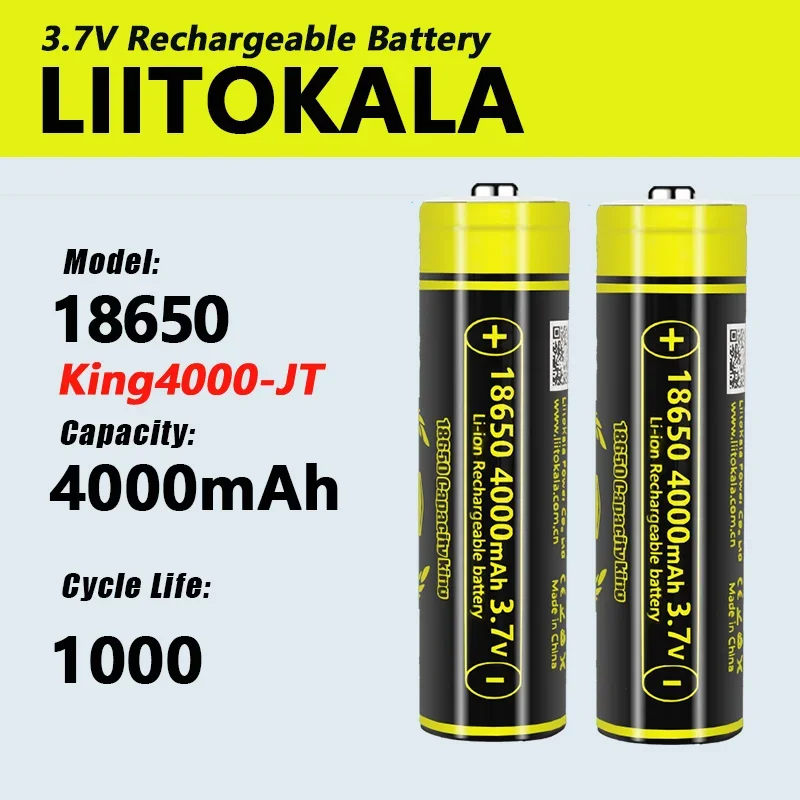 1-20pcs LiitoKala Lii-King4000 Highest Capacity 18650 4000mAh  battery Original 3.6V Reachargeable batteries for flashligh