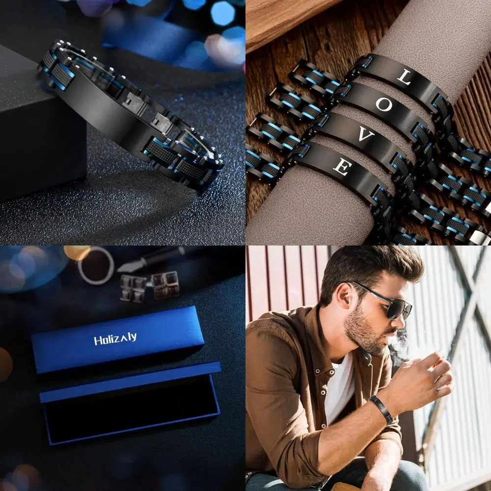 

Stainless Steel Men's Bracelet - Perfect Gift for Birthday, Christmas, Anniversary, Valentine's Day for Husband, Dad