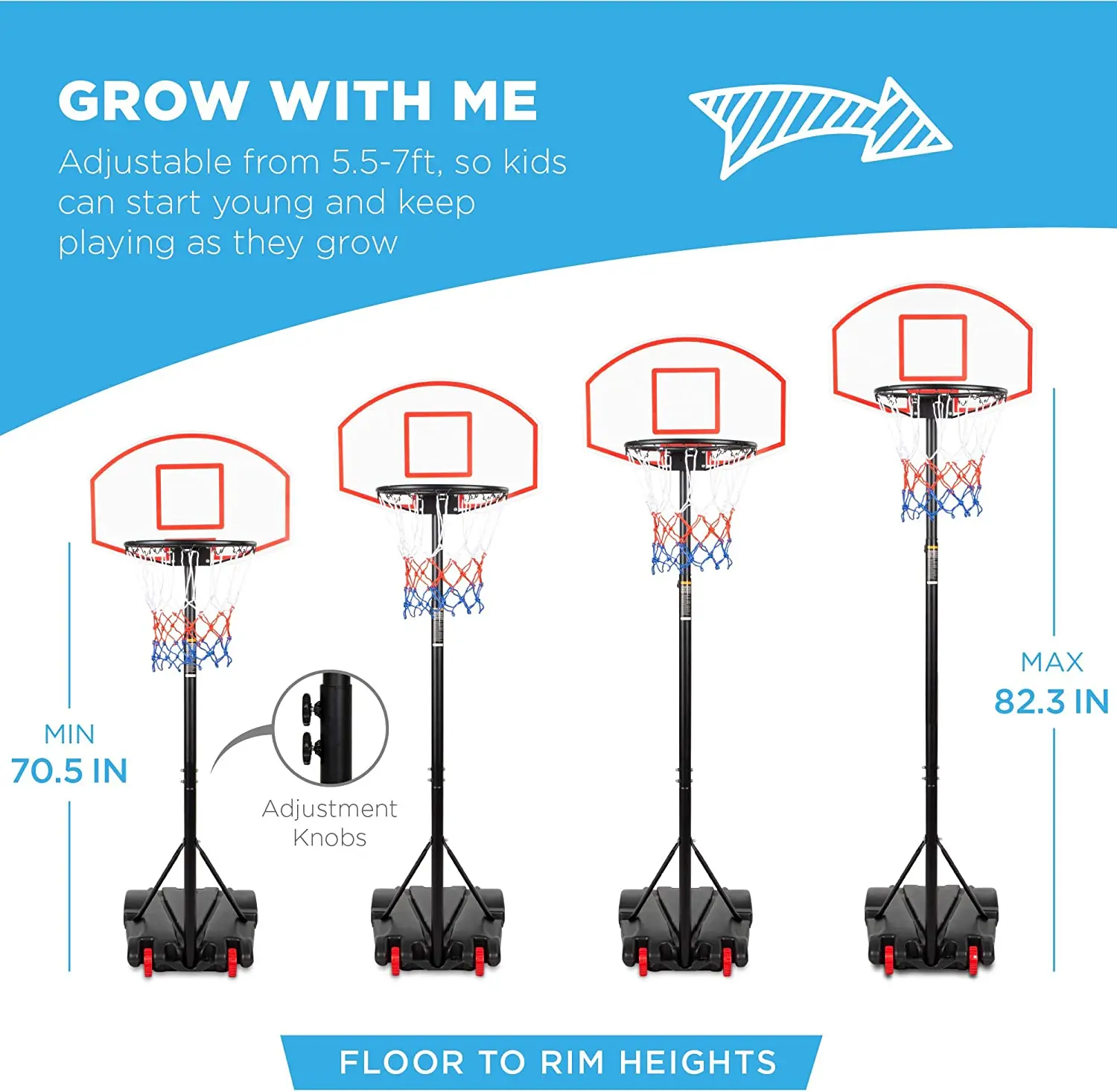 ขายส่งคุณภาพสูงปรับบาสเกตบอลกลางแจ้งมืออาชีพยืนพร้อม Backboard ห่วงบาสเกตบอล