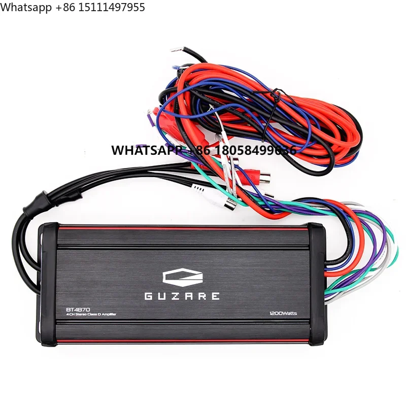 Marine Bluetooth Amp with IPX7 Waterproof 300 and 4 Channels Peak 4 Ohms Speaker Bridgeable to 200W  4 Ohms