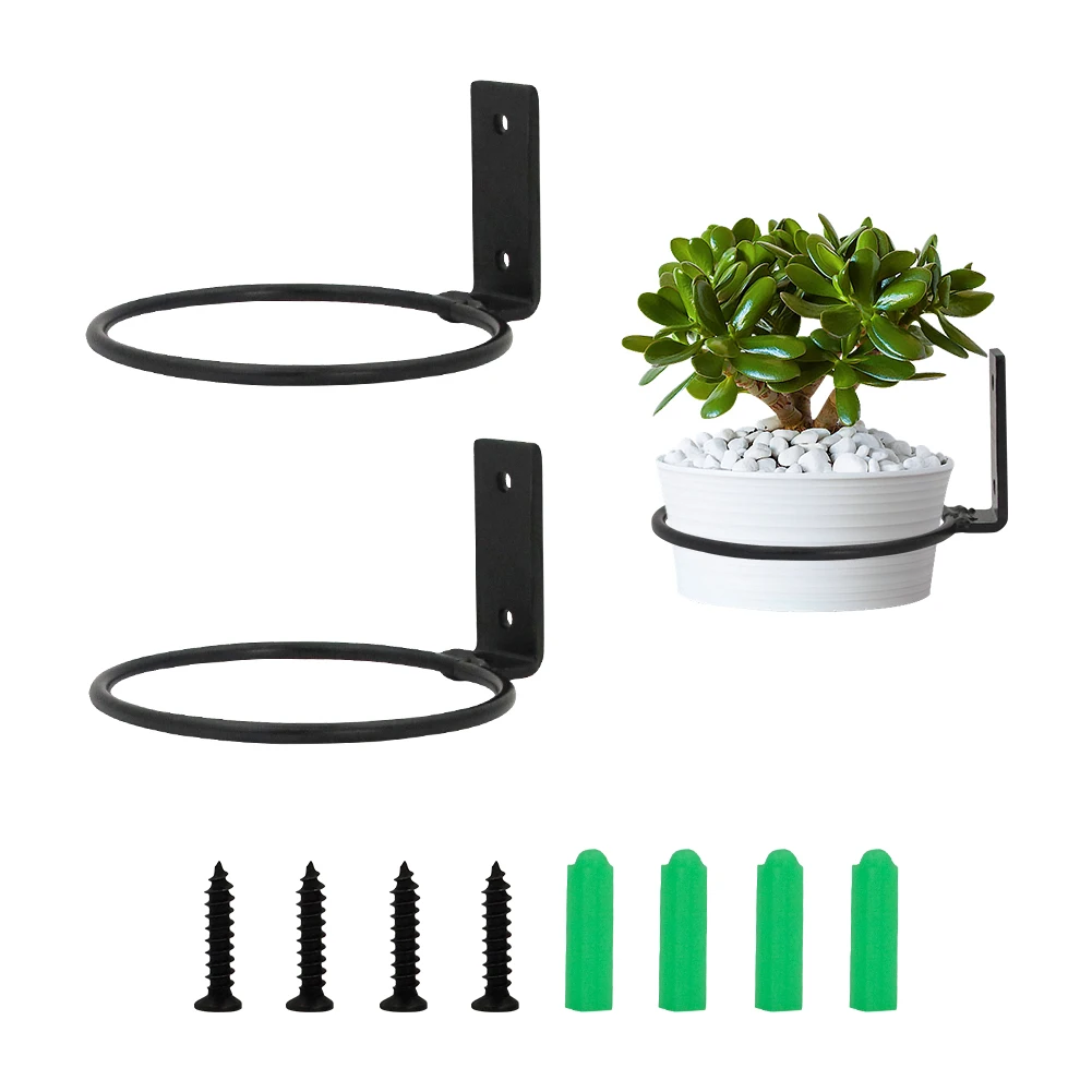 

6 Inch Metal Flower Pots Hanging Planter Basket Bracket Ball Ring Screws Set Display Rack gardening accessories and decoration