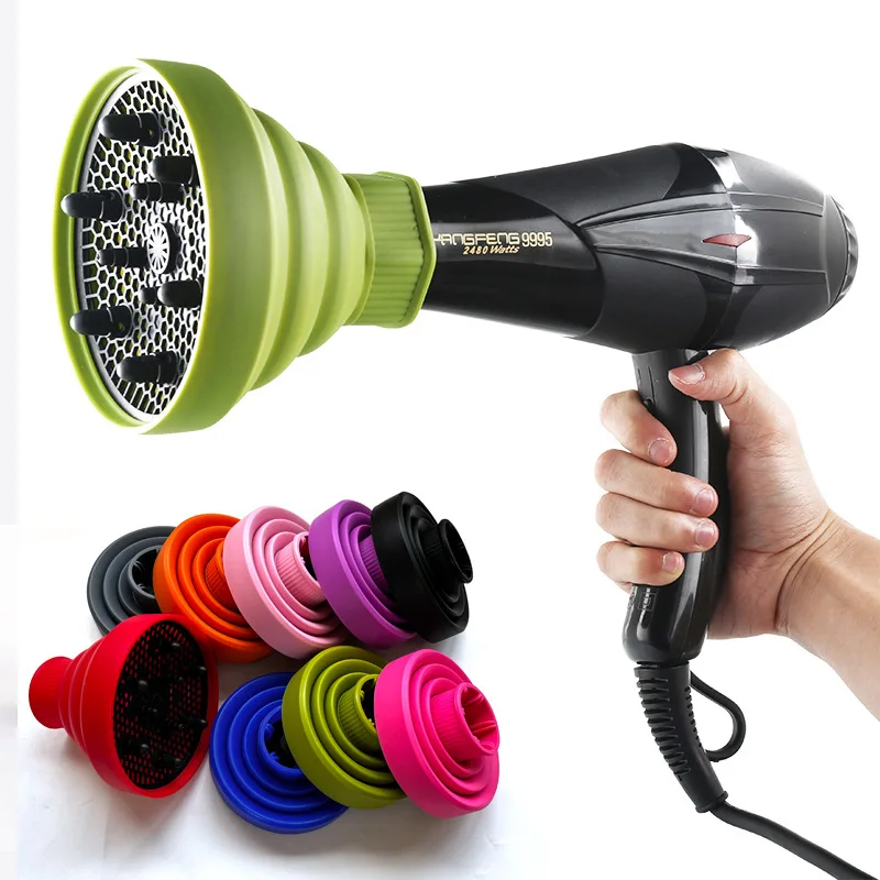 Hairdryer Diffuser Cover High Temperature Resistant Silica Gel Collapsible Hairdryer Accessories 4-4.8cm Hairdressing Salon Tool