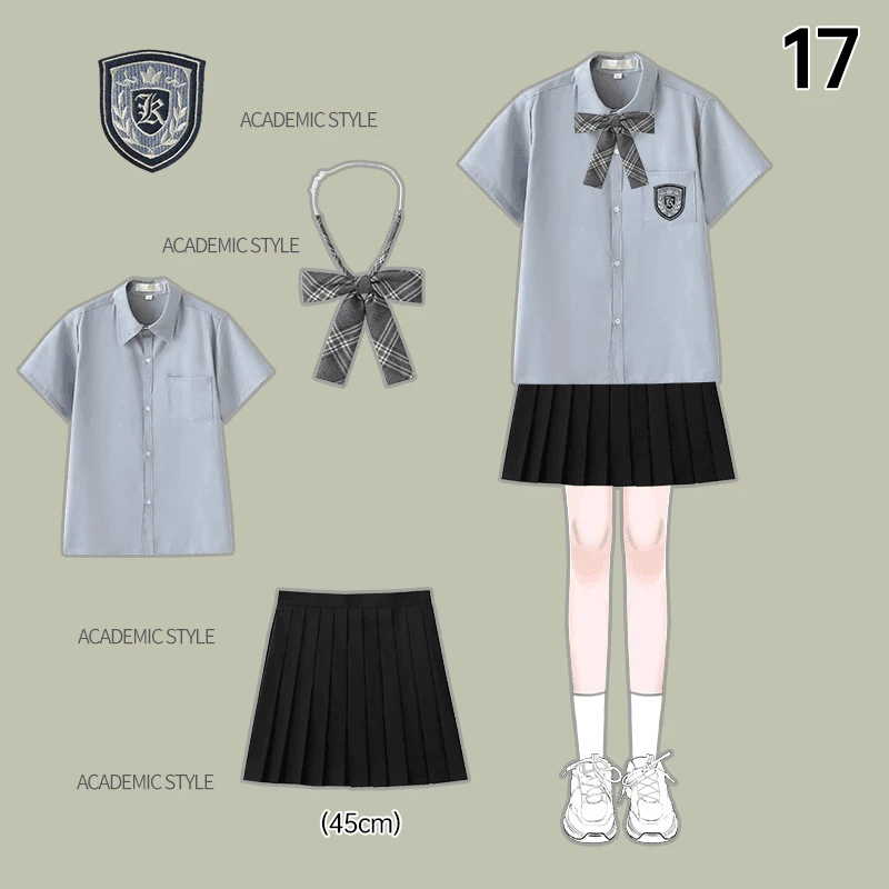 ผู้ชายผู้หญิง JK สไตล์อังกฤษเครื่องแบบนักเรียน Preppy สไตล์จีบกระโปรง Bow Tie เสื้อกางเกง Chorus บทกวีคอสเพลย์