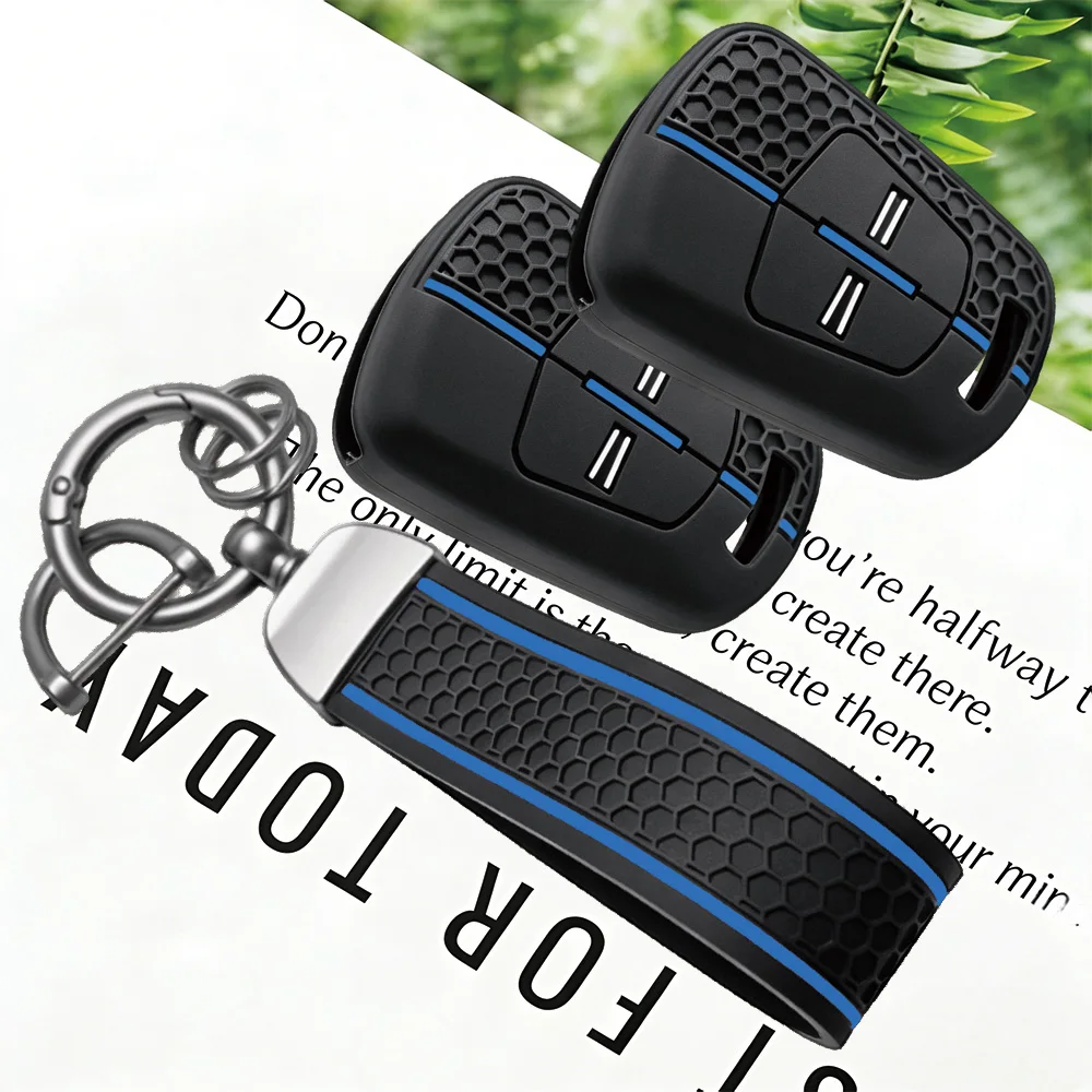 Embossed Honeycomb Hex Design Key Case With Keychain for Vauxhall Opel Corsa Agila Meriva 2 Button Remote Car Key