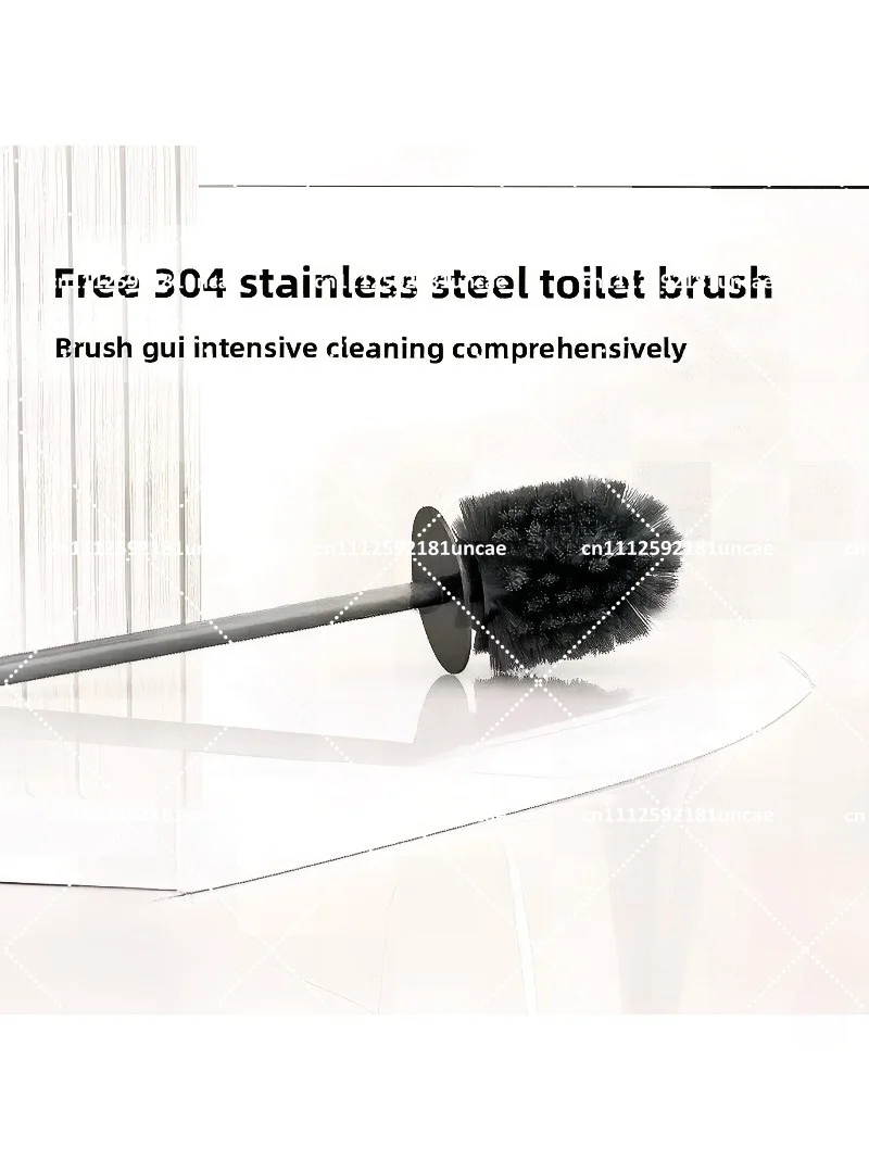 Stainless Steel Wall-Mounted Toilet Brush Holder with Silicone Brush Head, Hidden Niche Bathroom Organizer