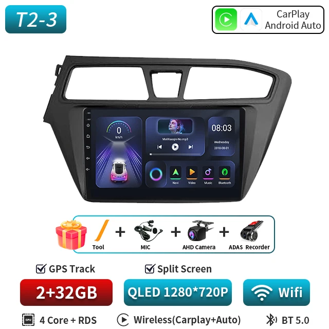 Android 16 Carplay Auto 5G Voor Hyundai I20 LHD 2014 2015 2016 2017 2018 Auto Radio Multimedia Speler stereo Head Unit 2din Audio