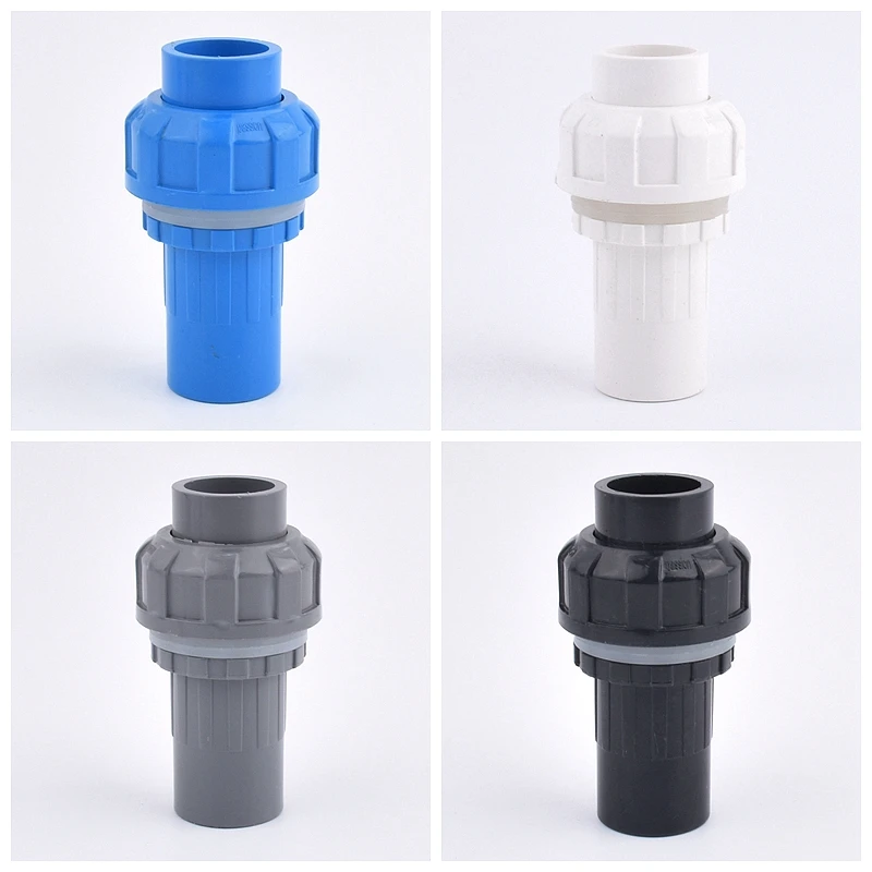 Grey White Blue Black 20~40mm Water Supply Union Connector Aquarium Fish Tank Water Inlet Outlet PVC Water Pipe Union Joint