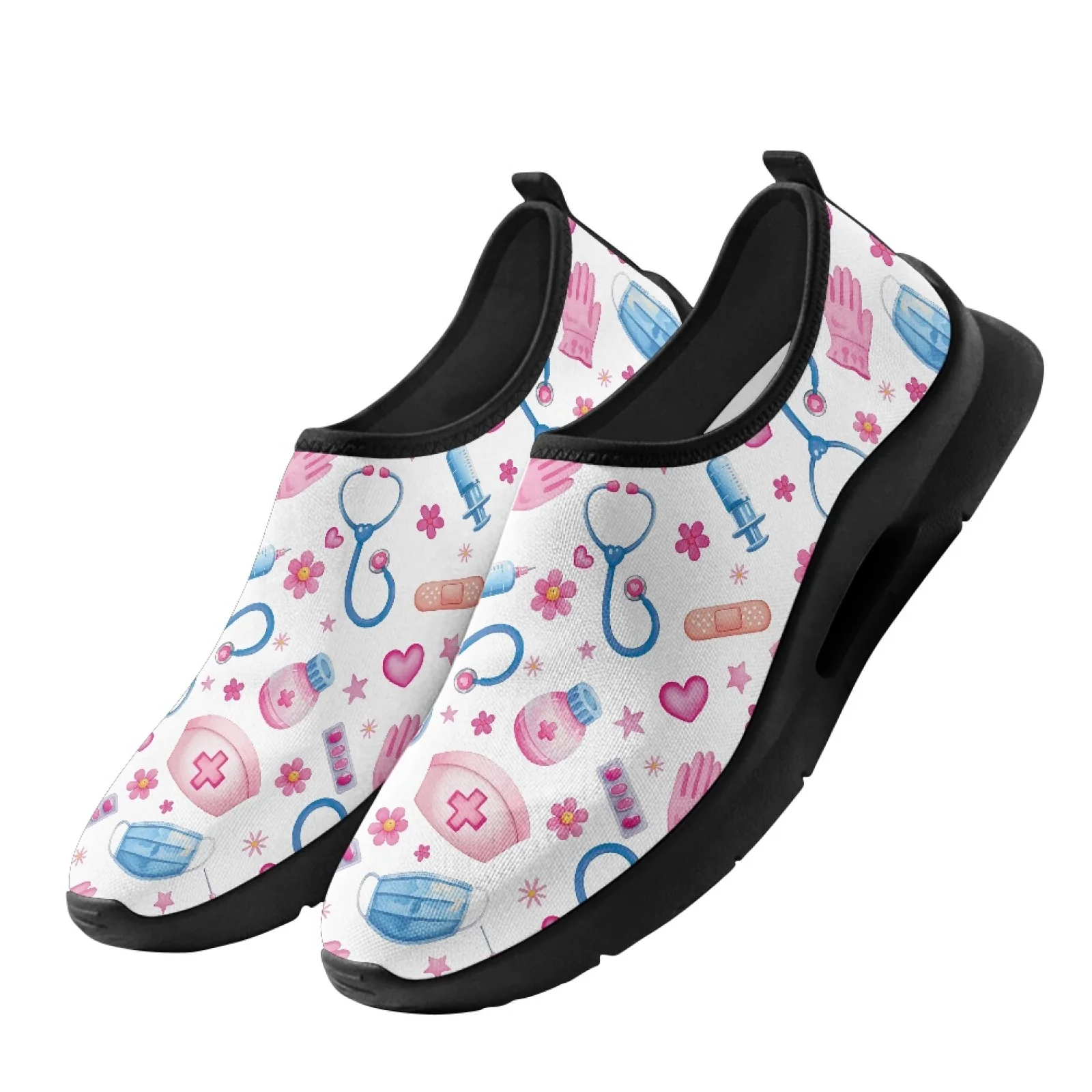 PENSTROLL Pink Medical Element Soft Casual Shoes for Men Walking Business, Comfort Casual Sneakers