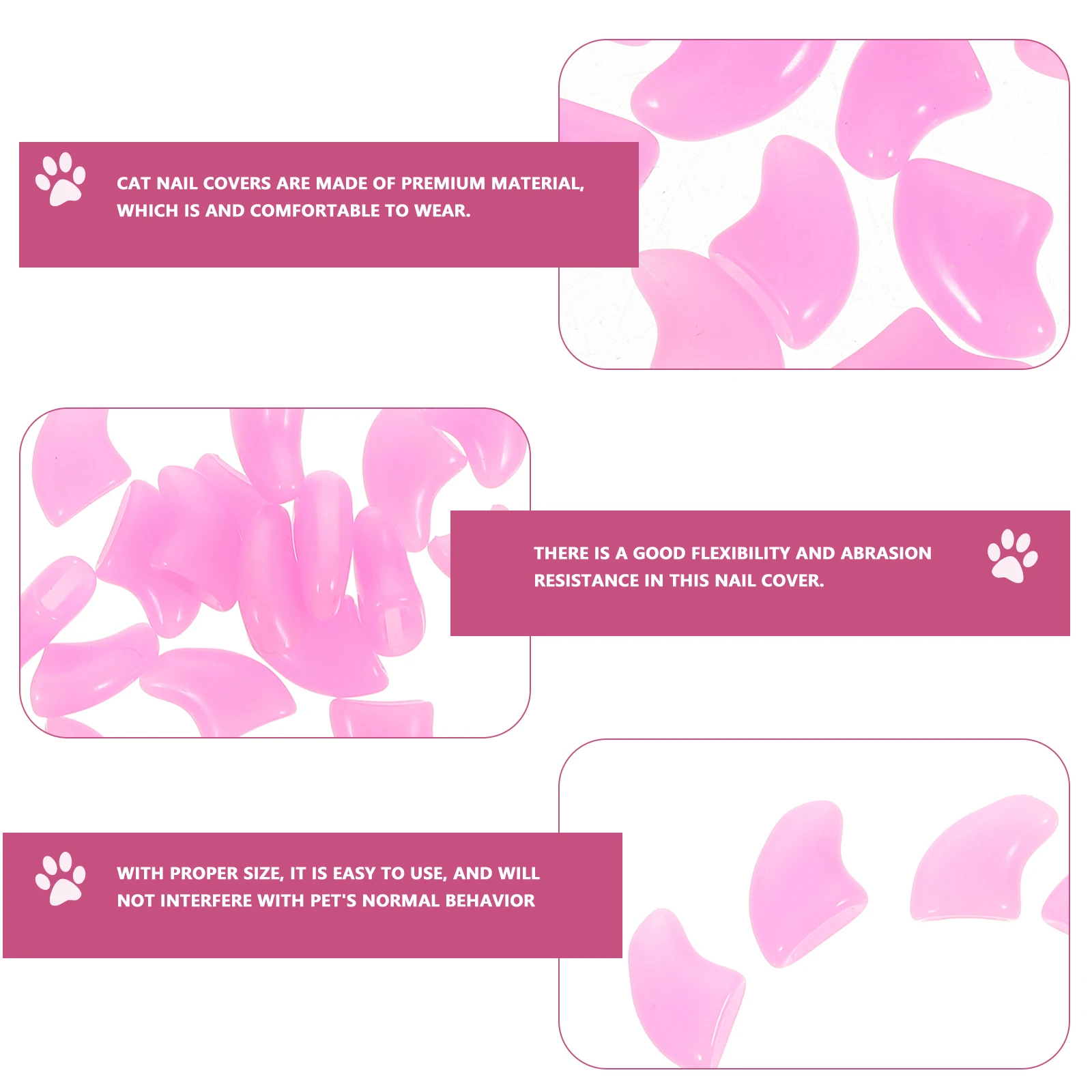 

2Sets Colorful Cat Nail Caps Scrub Resistant Kitten Claw Covers Comfortable Fit Pet Nail Protection for Indoor Outdoor