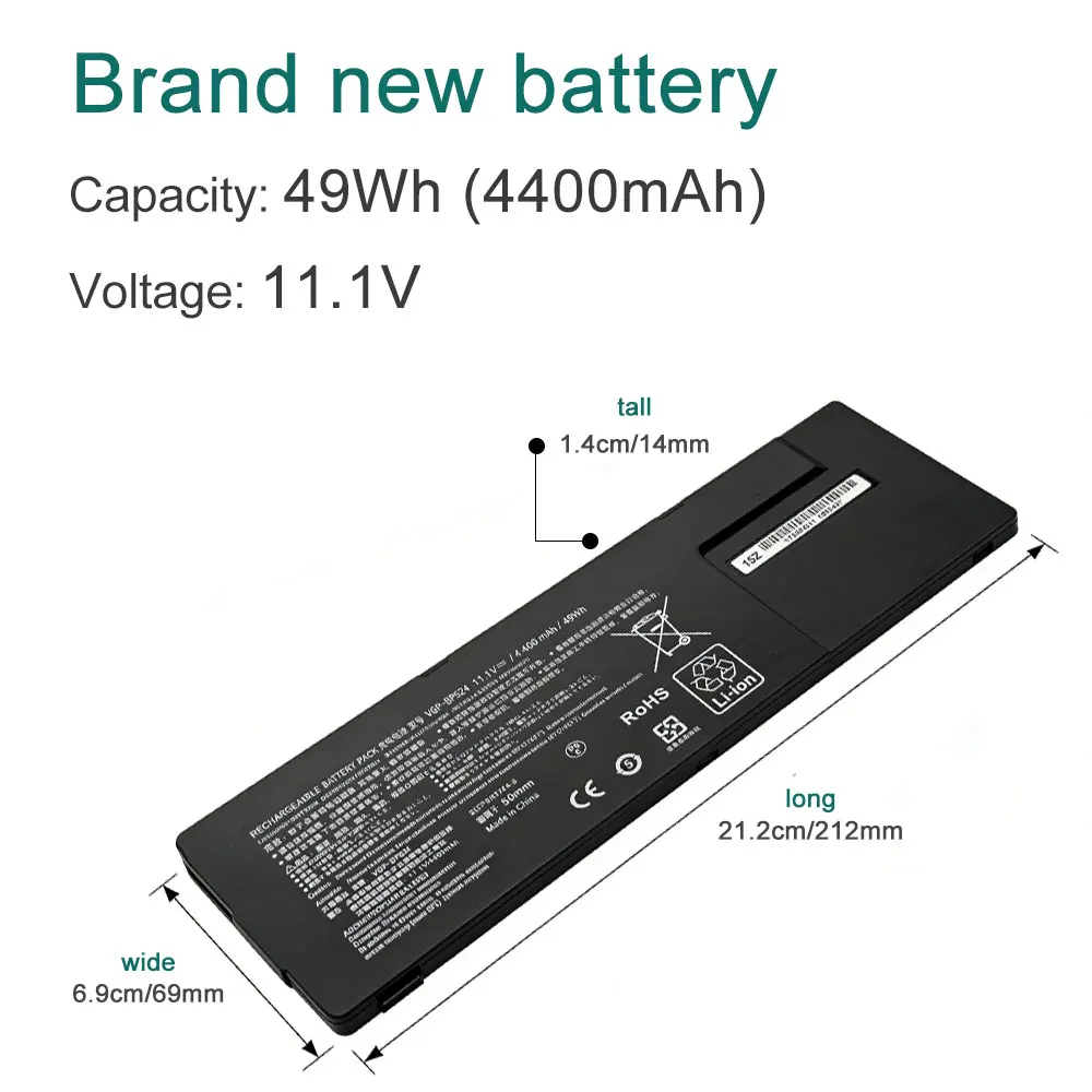 BOTODA VGP-BPS24 VGP-BPL24 11.1V 49Wh 4400mAh Laptop Battery Rechargeable For Sony VAIO SA SB SC SD SE VPCSA VPCSB VPCSC Series