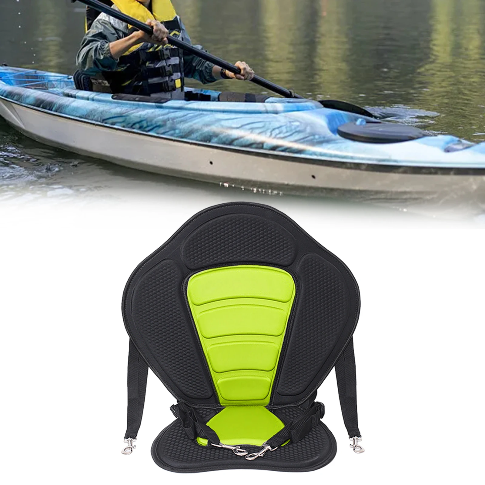 Kayak Padded Seat Canoe Seat High Backrest Cushioned Fishing Seat Shockproof Adjustable for Kayaking Canoeing for Seawater