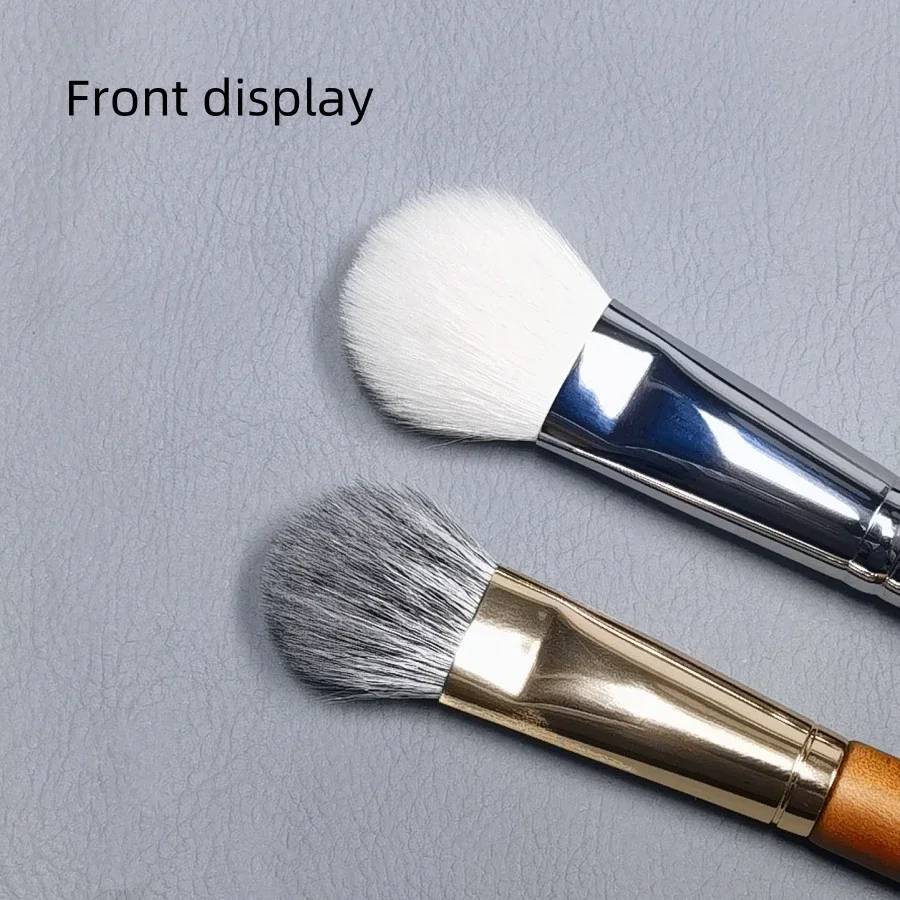 ナチュラルヘアブラッシュブラシフェイスハイライターシャドウメイクブラシ天然ヤギ毛ブロンザープロエッセンシャル化粧品ツール
