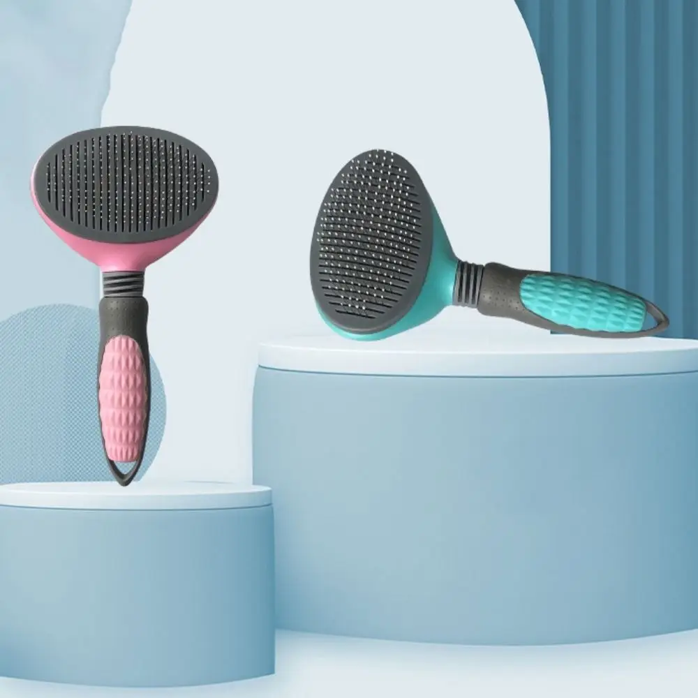 

ABS Self Cleaning Cat Brush Soft Random Color Pet Hair Removal Brush Non-slip Handle Cat Grooming Comb Grooming