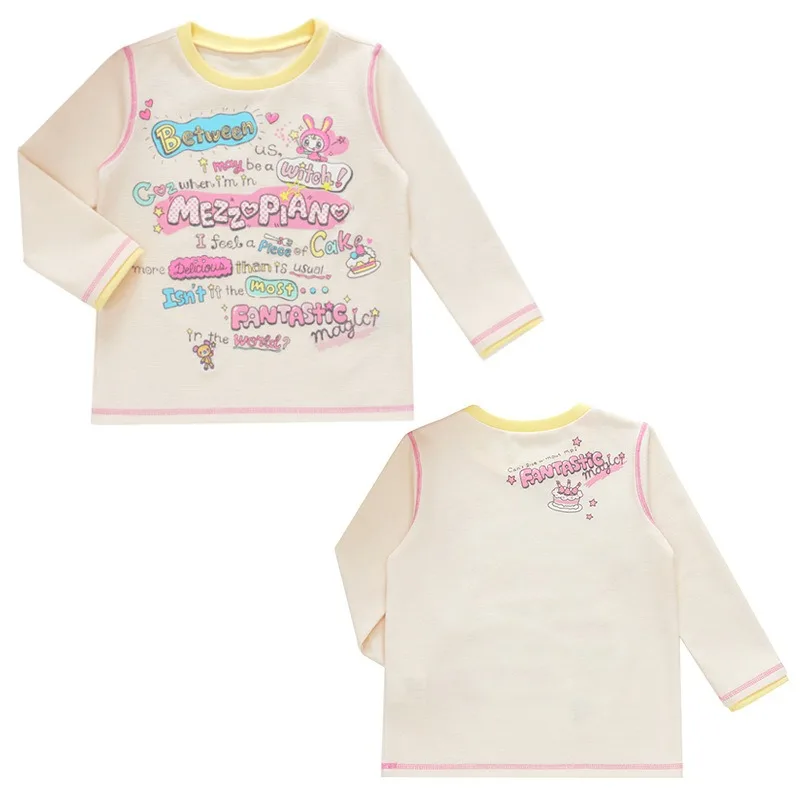 Autumn Japanese Girls  Long Sleeved T-shirts Princess Sweetheart Bunny Letter Printed  T-shirt Girl Tops Korean Girls Clothes