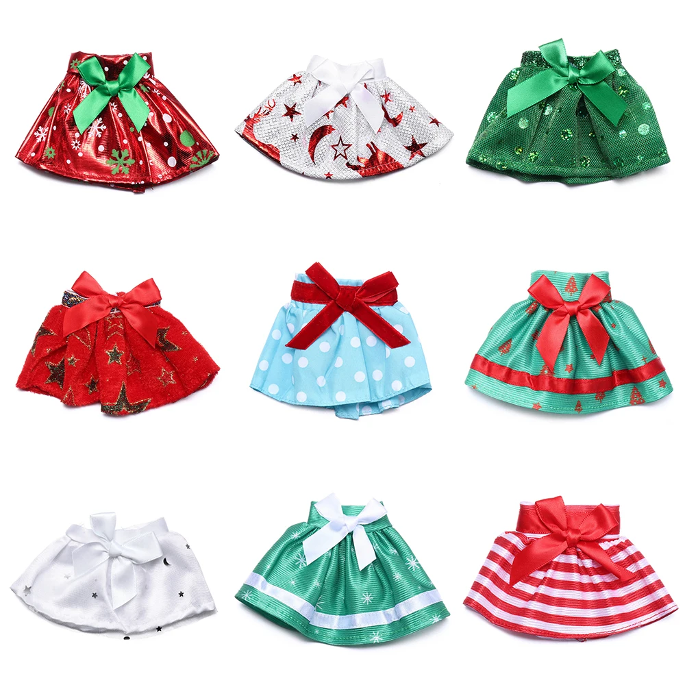 Elves Doll Clothes Bow Skirt Sequin Star Snowflake Christmas Doll Elf Clothing Dress Toys Dolls Accessories Children's Gifts