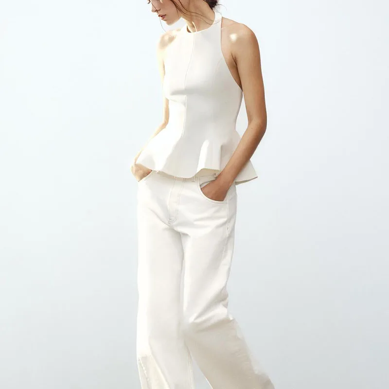 ملابس نسائية صيفية جديدة معلقة Ne Top زي المسرح العرقي الصيني V-Ne Svel ملابس نسائية أنيقة