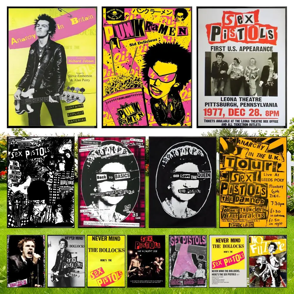 S-Sex Pistols Rock Band Poster Easy To Install Self Adhesive HD Wall Decor Waterproof Tear Resistant Home Bedroom Perfect Gift