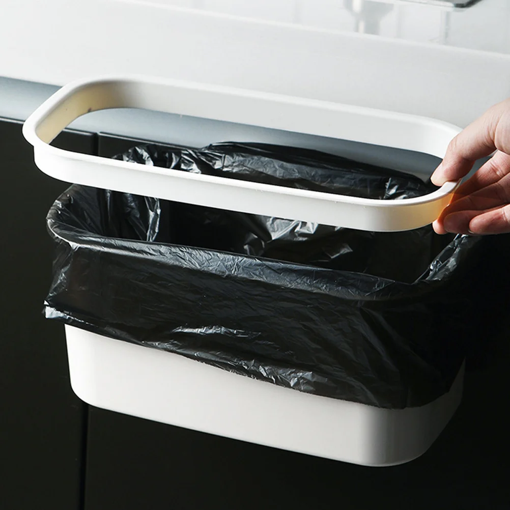 

2Pcs Home Garbage Bin Hanging Kitchen Trash Can Space Saving Waste Bins Easy Use Organizer Hanging Trash Can