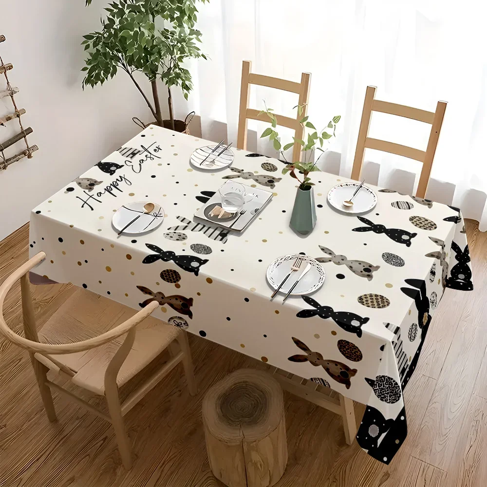 Rectangular multi-purpose tablecloth 1 piece. Easter Bunny. Suitable for Easter.xzj