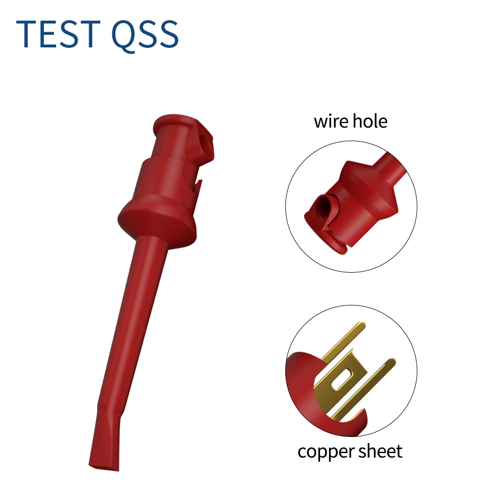 QSS 2PCS 4MM Stackable Banana Plug to Test Clip Test Lead Red Black 1M Electrical Tools Accessories