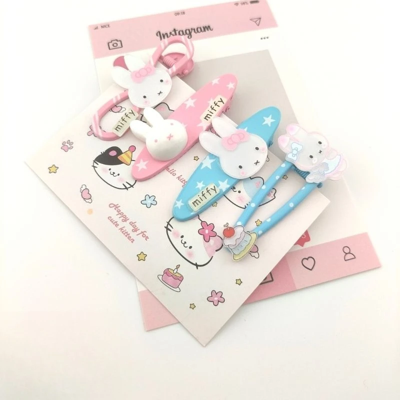 Miffy Hair Clip, High-Value Cartoon DIY Rabbit-Shaped Doll Patch, Creative Sweet and Cute Girly All-Match Duckbill Bangs Clip view 4