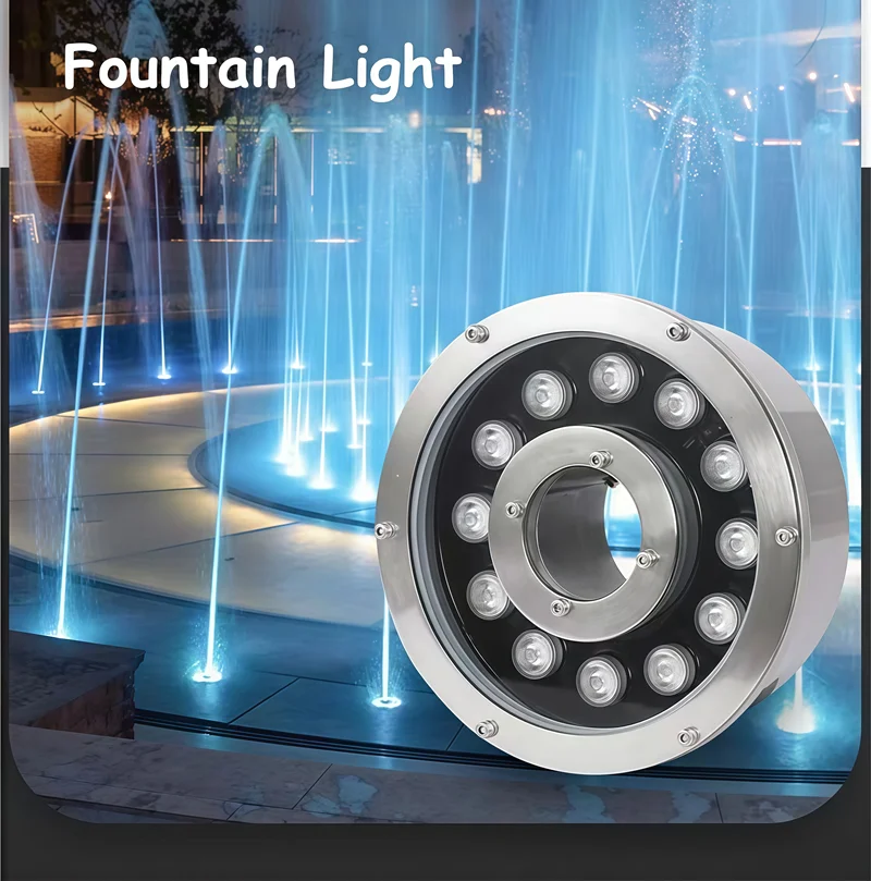 

LED Fountain Light Pool Pond Underwater Lighting 6w 12V24V Underwater Decorative Lamp Bulb Led Colorful Water Feature Spotlight