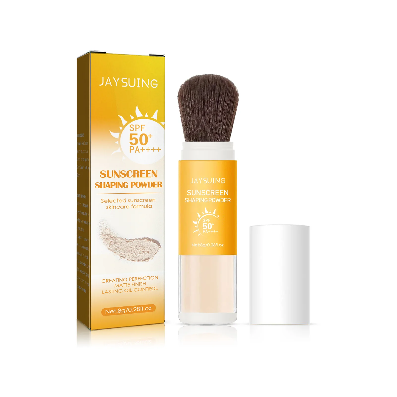 Bedak tabur tabir surya SPF50, bedak Setting Makeup ringan tahan air tahan lama kontrol minyak pori tidak terlihat pemblokir tenaga surya