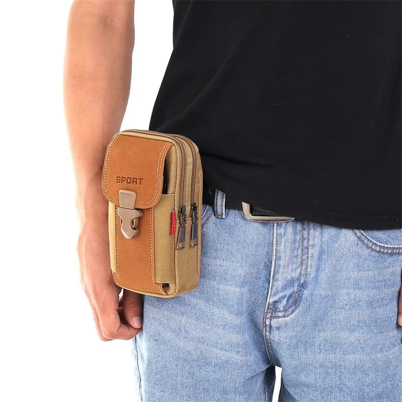 Armbag Belt Pouch Mobile Phone Case Molle Waist Bag Pack Tactical Duty Belt Camping Backpack Card Holder for Xiaomi Iphone 15 16