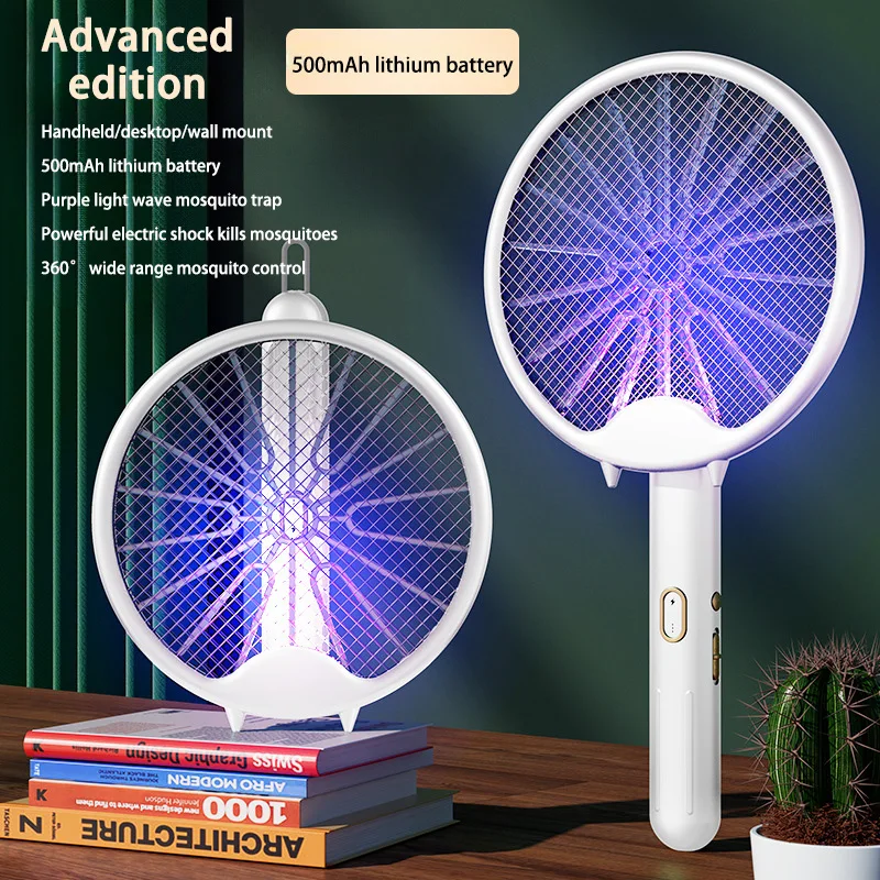 

New Electric Mosquito Racket Hand-Hled 3000V Mosquito Killer Lamp Rechargeable Foldable Mosquito Swatter Fly Repellent Lamp Home