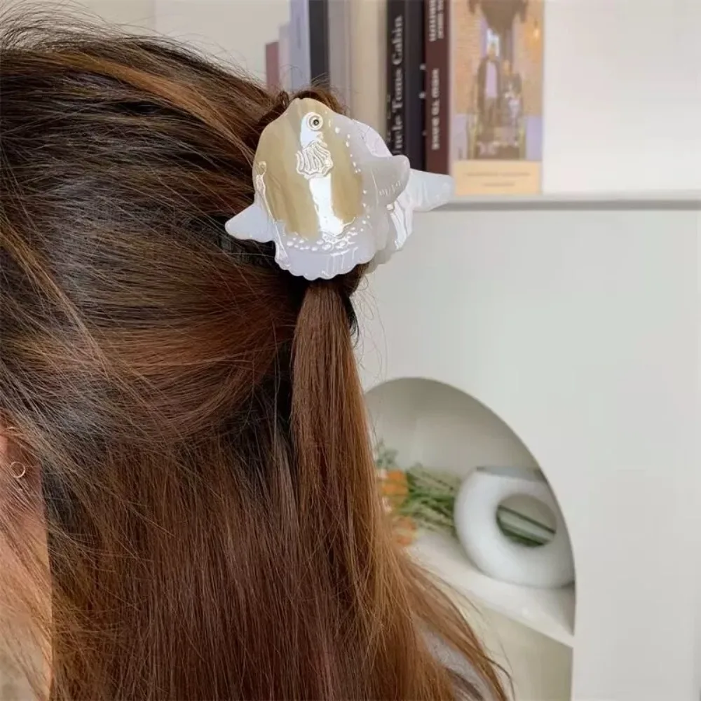 

Модная заколка для волос из ацетата с изображением морского льва, милая геометрическая заколка в виде океанского животного, акулы, новинка, зажим для хвоста, креативный коготь для волос на каждый день