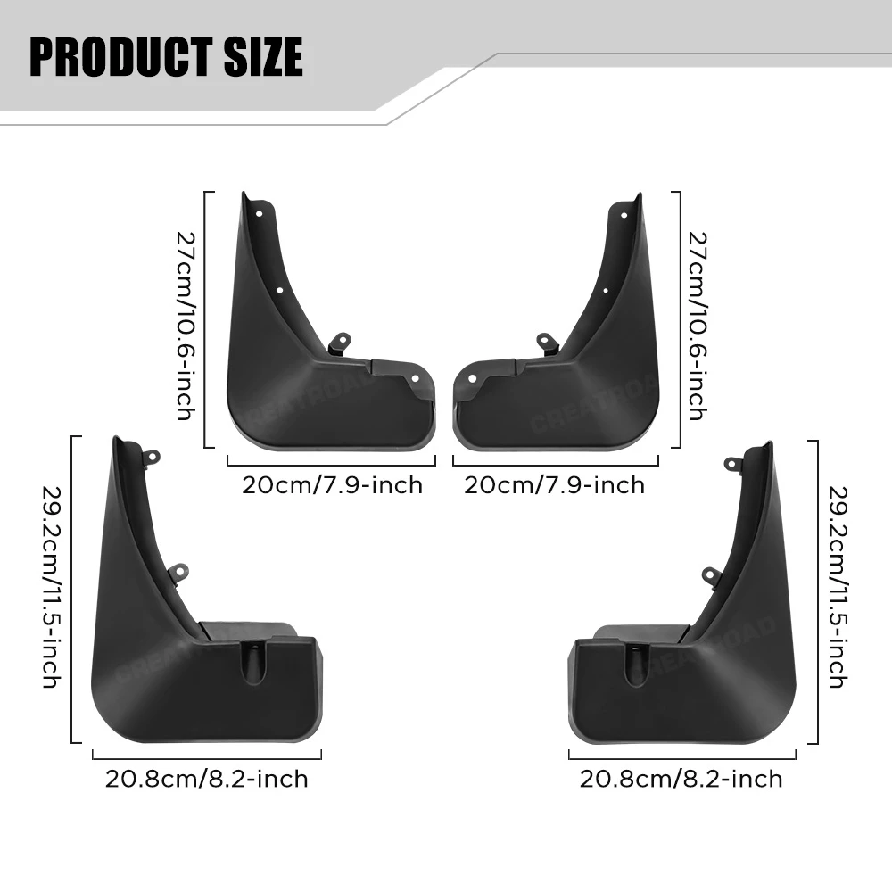 Custom Fit 4PCS Mud Flaps for Peugeot 5008 2017 2018 2019 2020 2021 2022 2023 No Drilling Splash Guards Car Fender Accessories