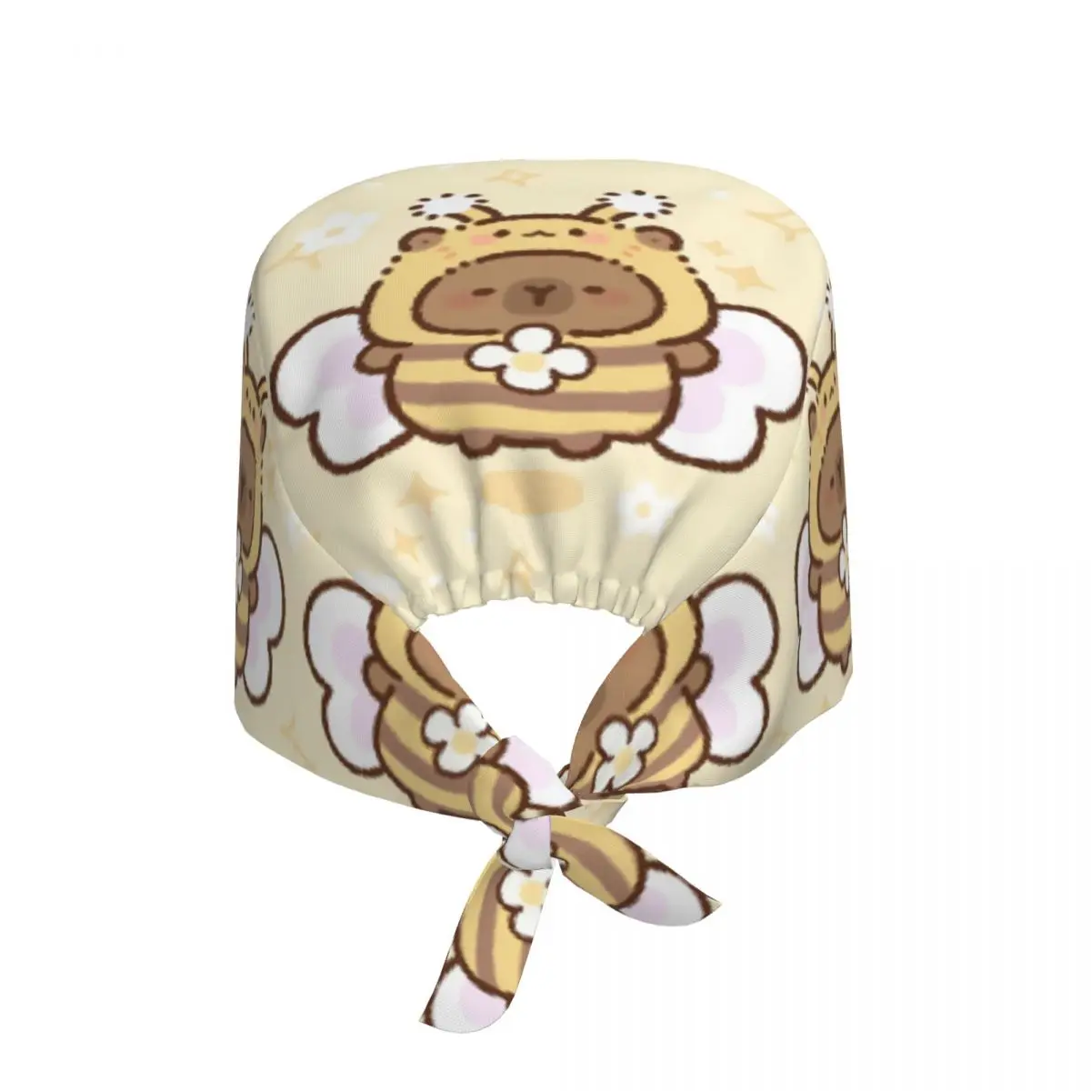 Custom Cute Bee Capybara Scrubs Cap Surgical Hats Women Men Cartoon Operating Room Cap Nursing Cap Lab Works Hat