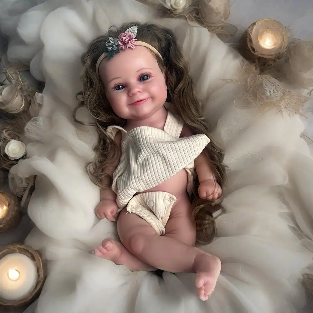 

20-дюймовые силиконовые волосы Maddie Reborn для маленьких девочек, реалистичные детали, гибкие материалы, идеальные как зачатые подарки для любителей кукол