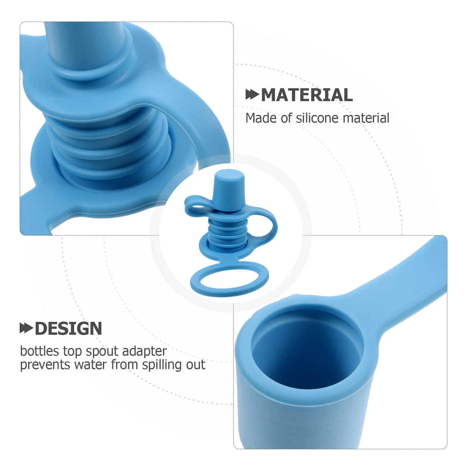 

5 Pcs Silicone Suction Nozzle Bottles Top Spout Water Tops for s Adapter Lid Silica Gel Spill-proof Caps