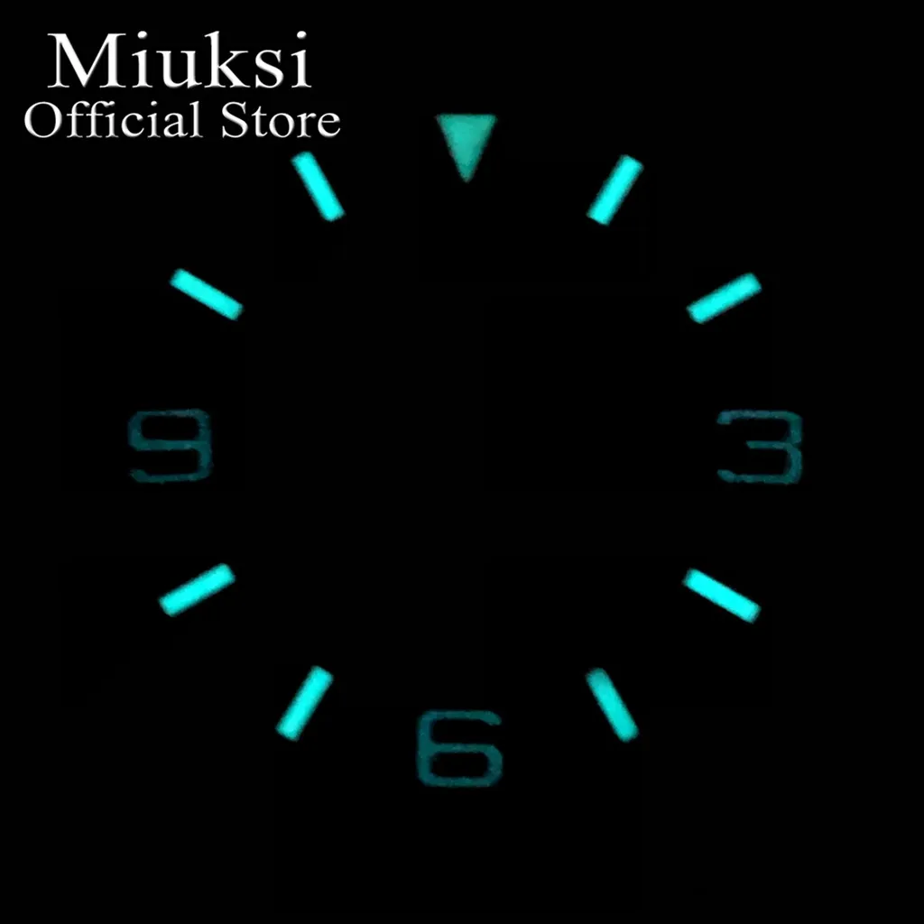 Miuksi 28.5mm black white blue green matte watch dial luminous fit NH35 NH36 ETA2824 2836 Miyota8215 Mingzhu DG2813 3804movement