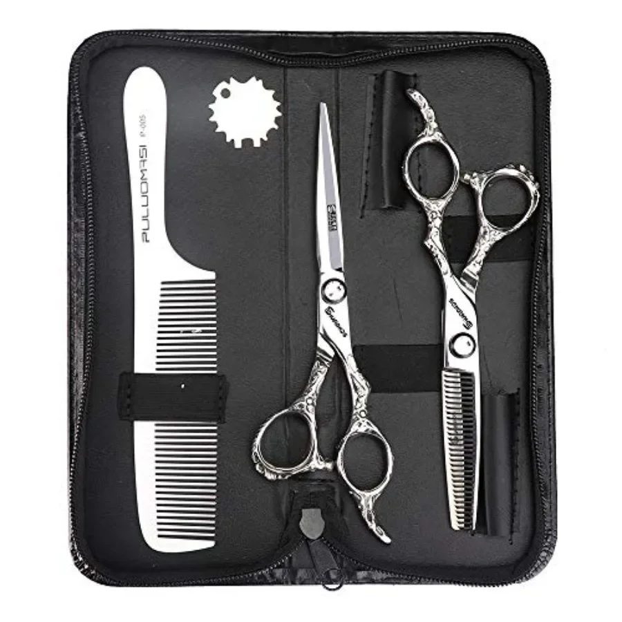 

6-inch Professional Hair Clipper with 440C Stainless Steel Blade for Salon Use Black Color High Precision and Durable Performan