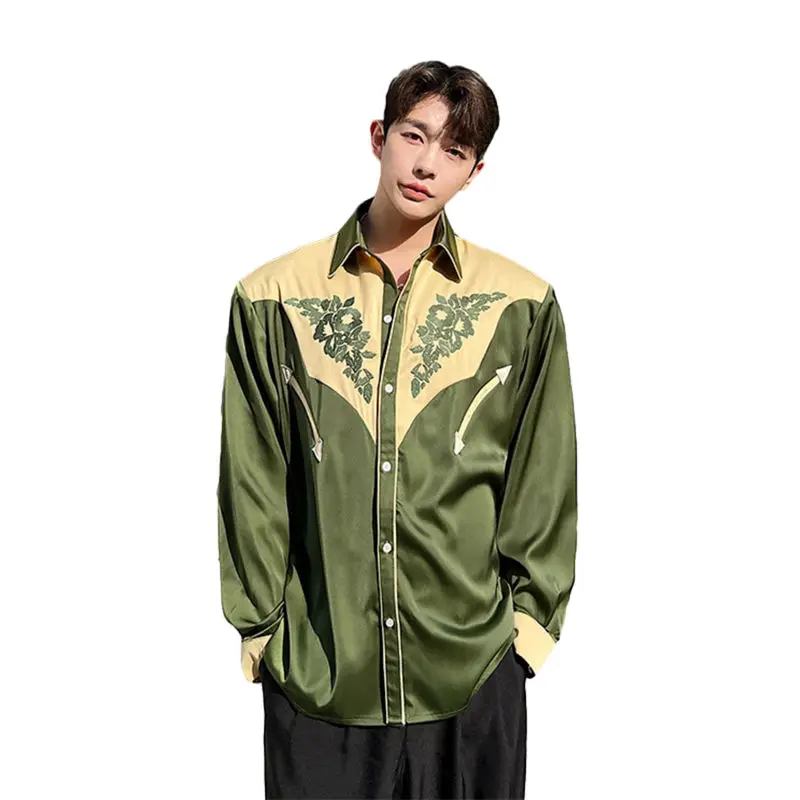 VERSMA Korean Streetwear Original Design Fashion Runway Long Sleeve Shirts Men Summer Casual Embroidery Shirt Women Dropshipping