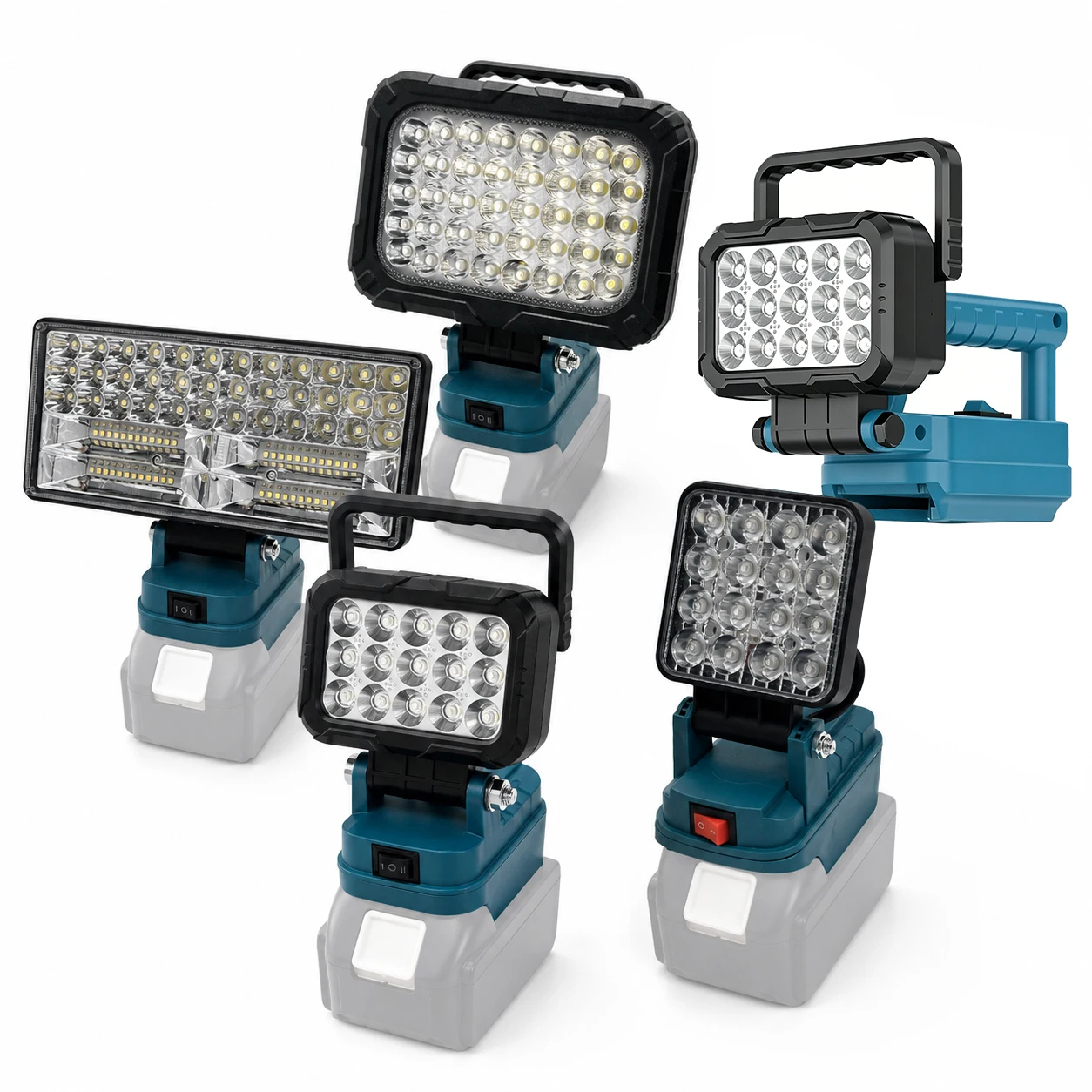 NEW LED Work Light Spotlight with 2 USB Charging Port for Makita 18V Li-ion Battery Electric Torch Light for Camping Outdoor