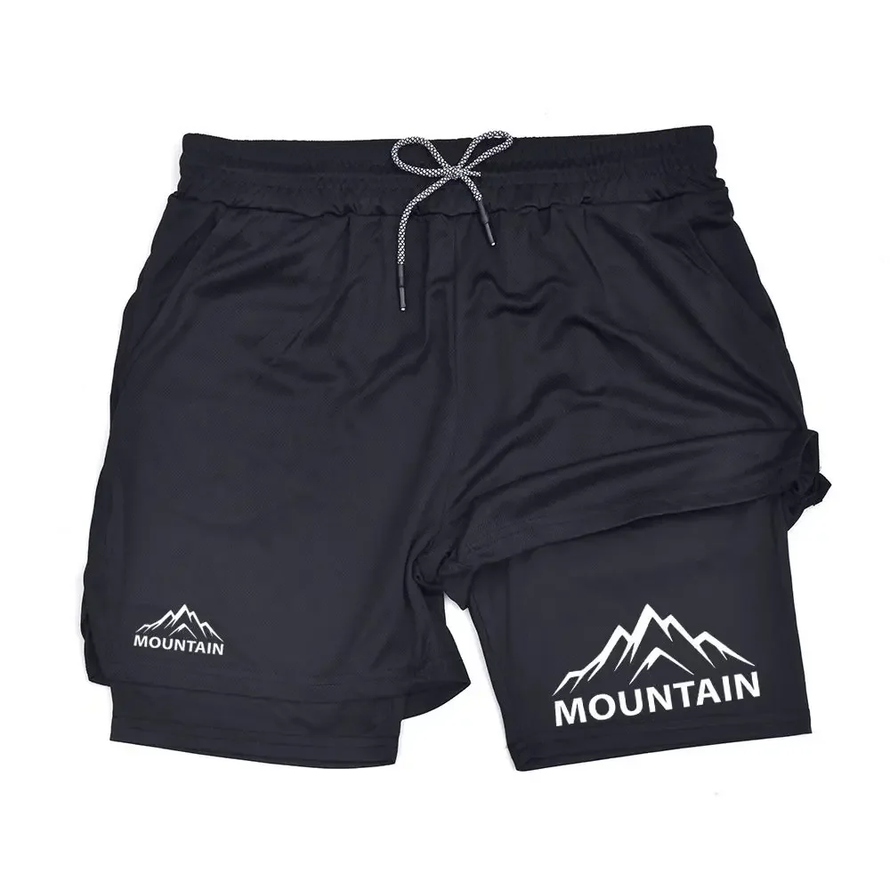 

Летние спортивные шорты для бега на открытом воздухе — двухслойные эластичные быстросохнущие шорты для занятий спортом и фитнесом