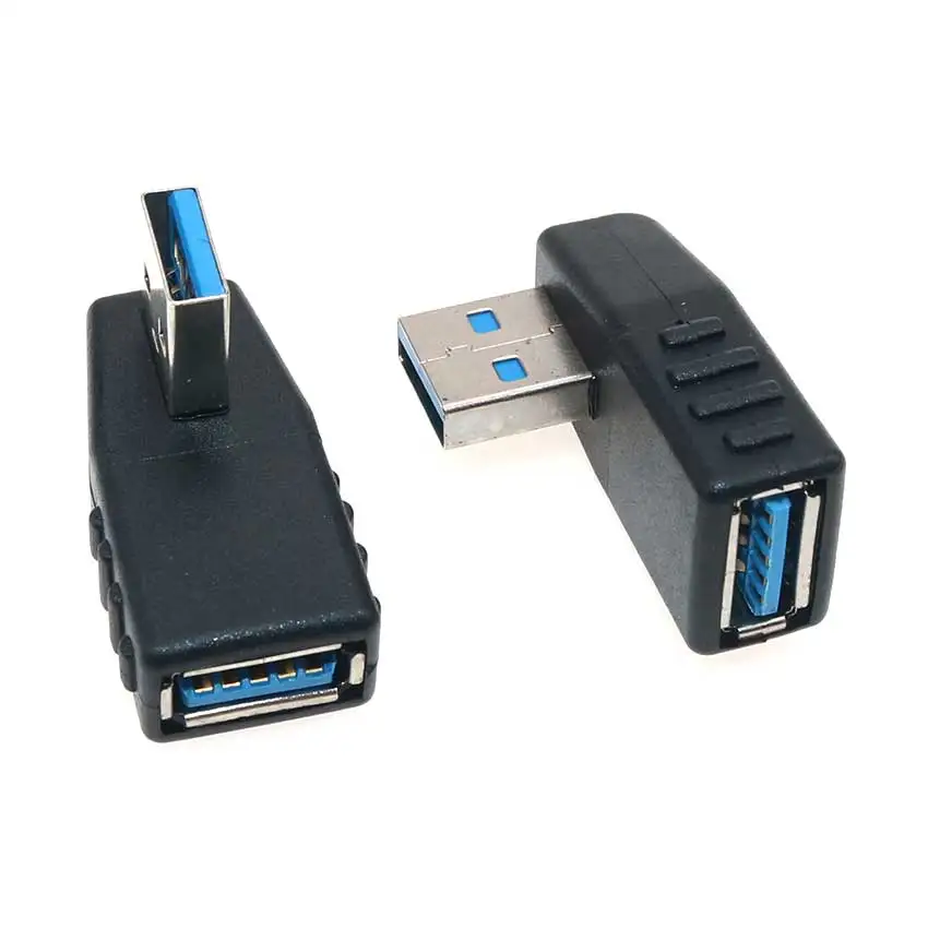 YuXi USB 3.0 Adapter Left /Up/Down/ Right Angle 90 Degree Extension Cable Male To Female Adapter Cord USB Cable